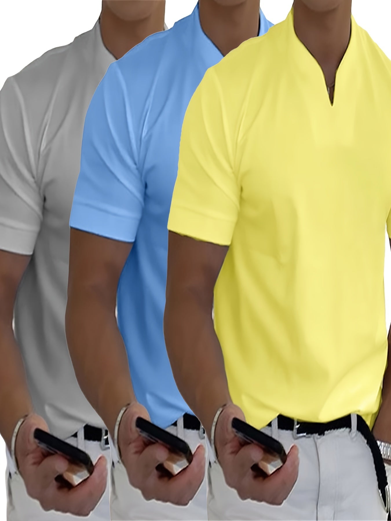 Dreierpack V-Neck-Shirts - Luca