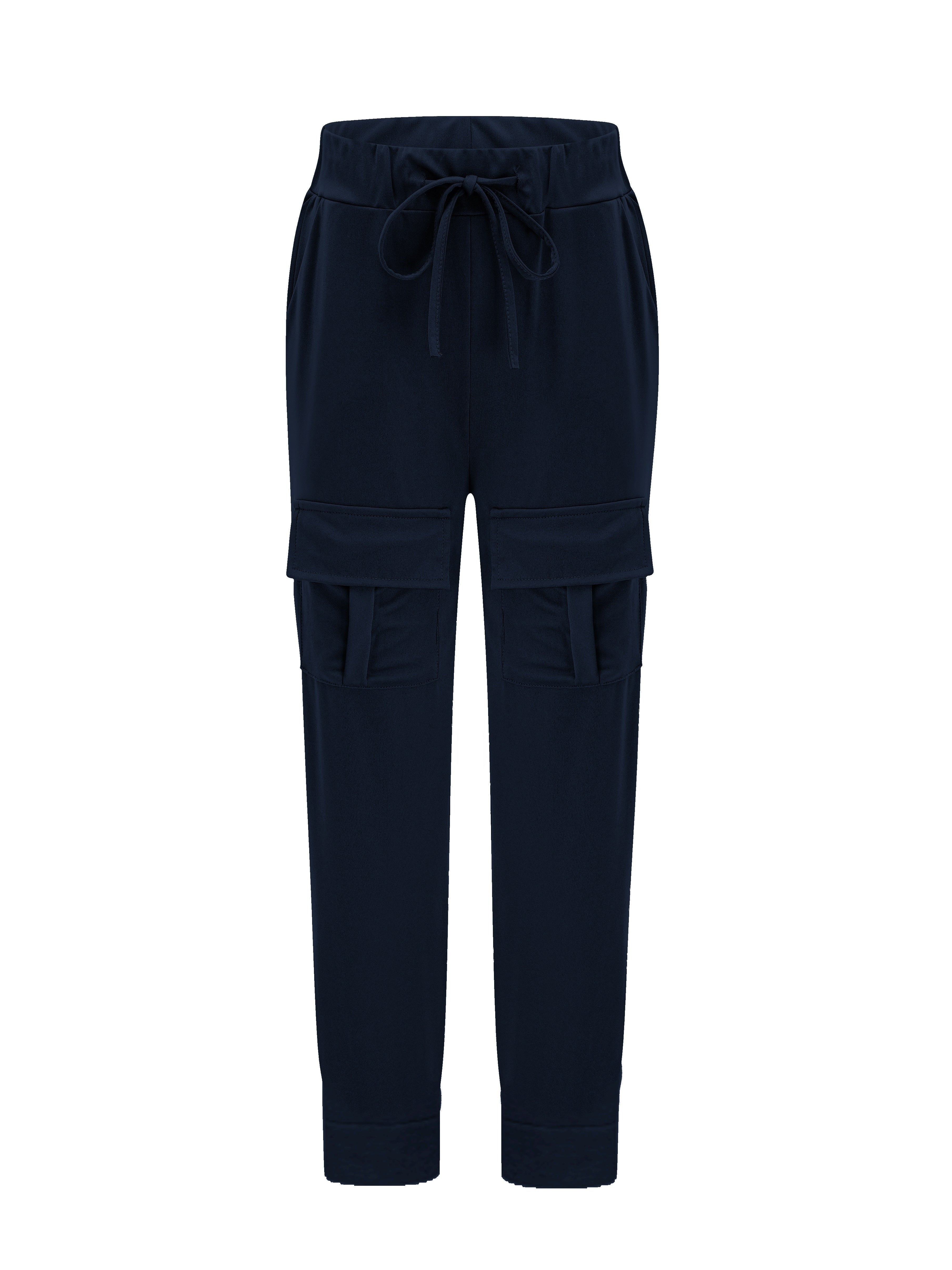 Dunkelgraue Plus Size Cargo Hose - Lina