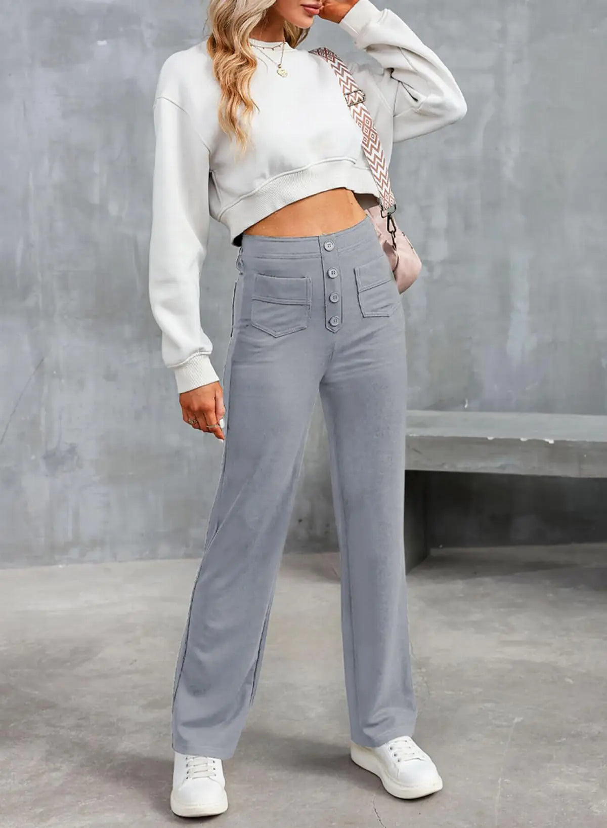 Nora - Schwarze lässige Weite Hose