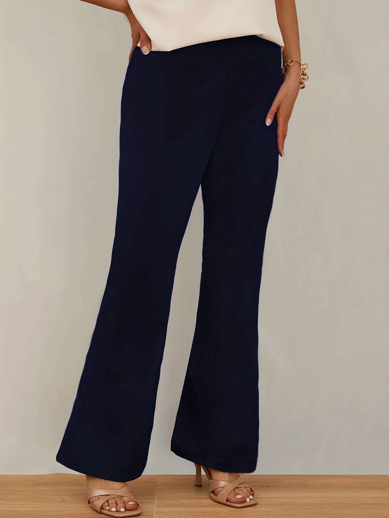 Dunkelgrüne Plus Size Flare Hose - Emma