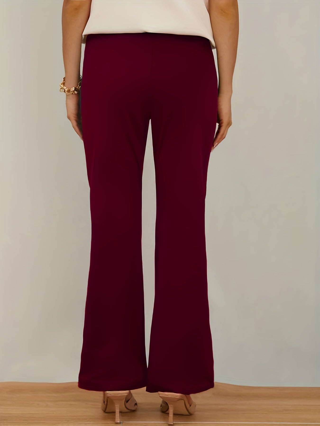 Dunkelgrüne Plus Size Flare Hose - Emma