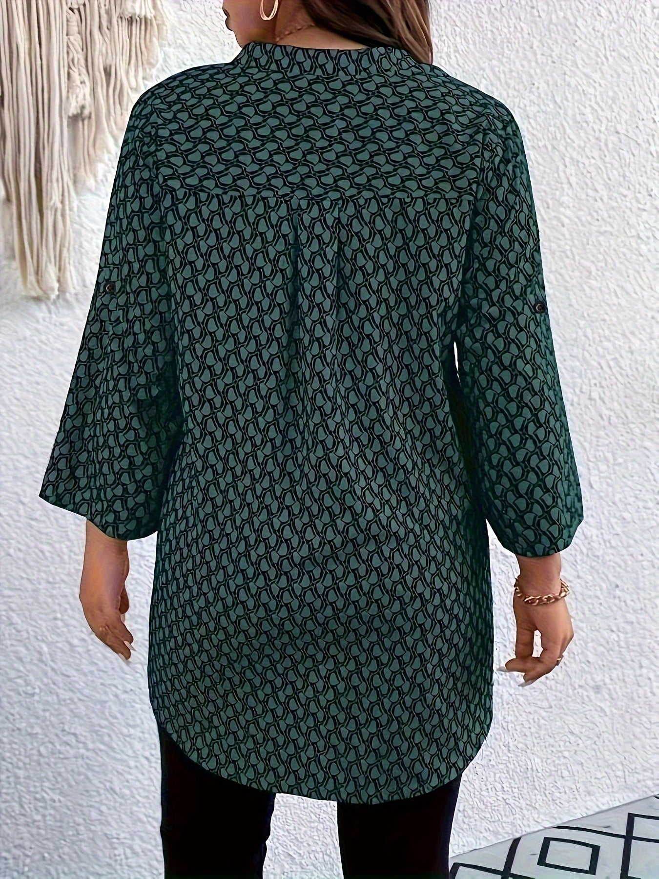 Dunkelgrüne Boho Bluse - Lena