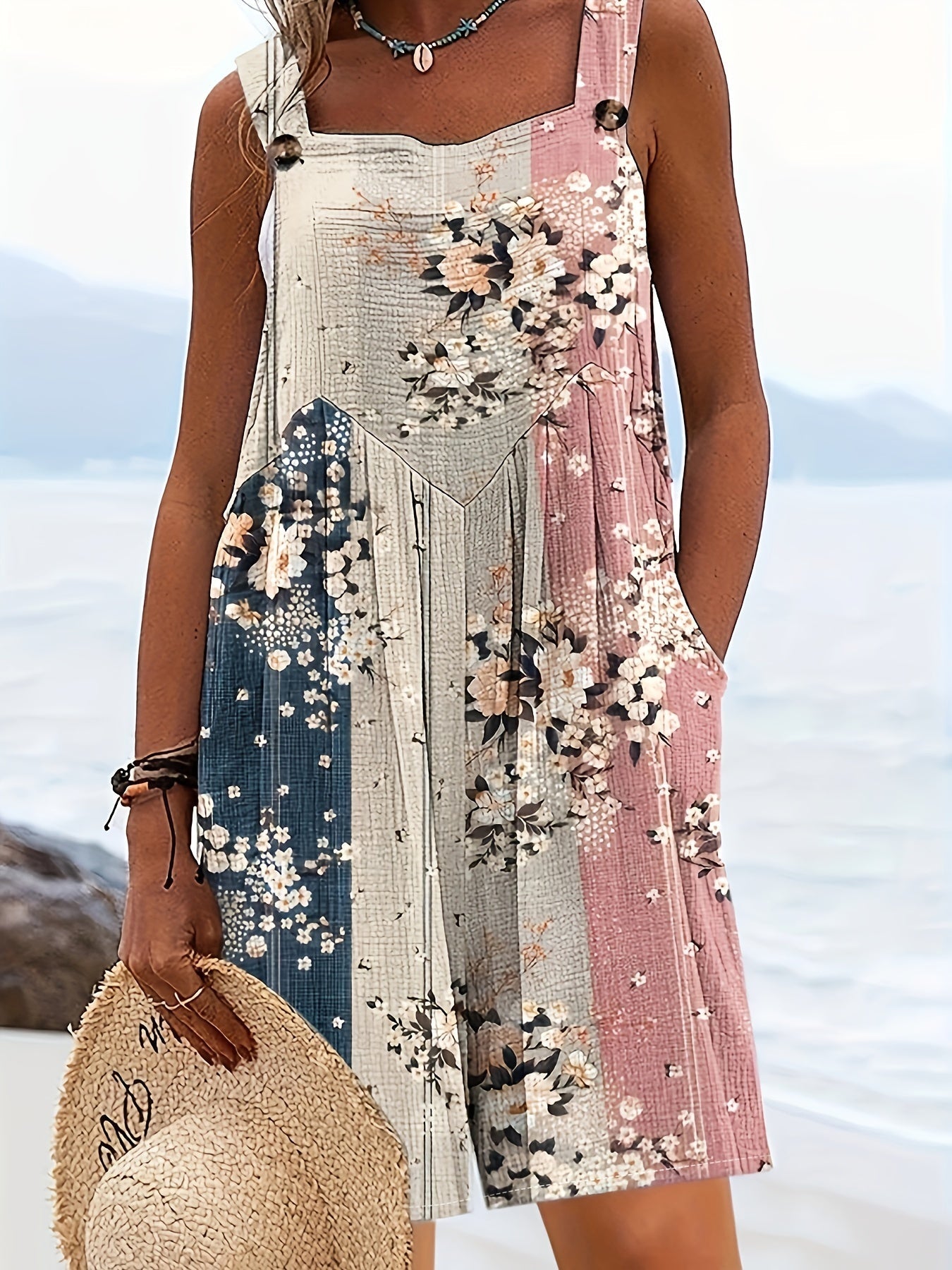 Apricot Blumenprint Jumpsuit - Mia