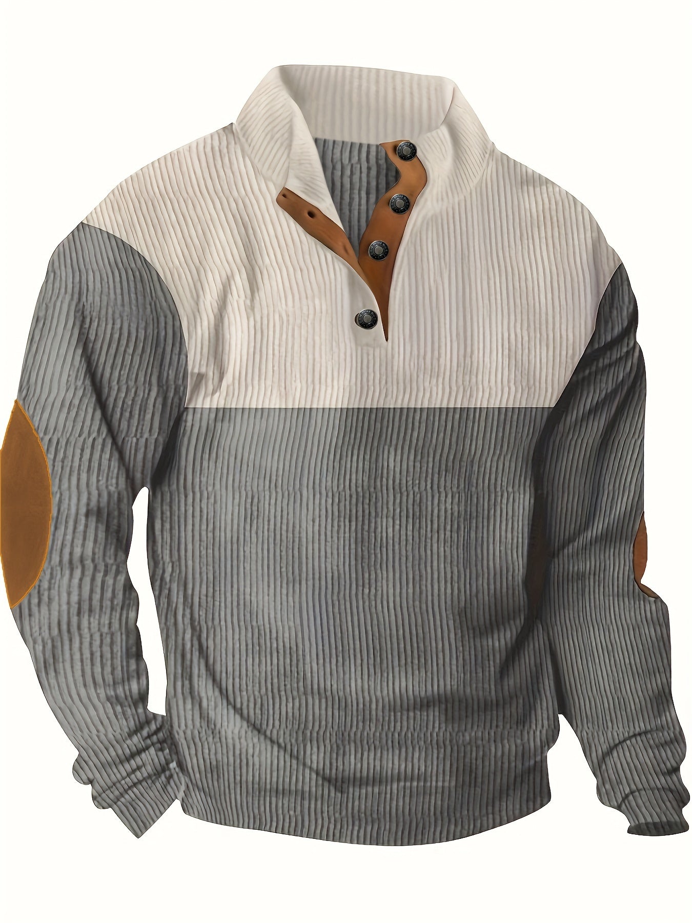Schwarz-Weißer Retro Pullover mit Stehkragen – Leo