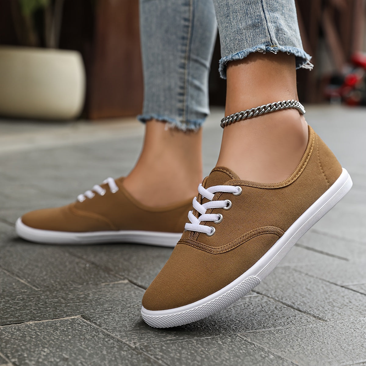 Sophie | Leichte Atmungsaktive Weiße Canvas-Sneaker für Damen