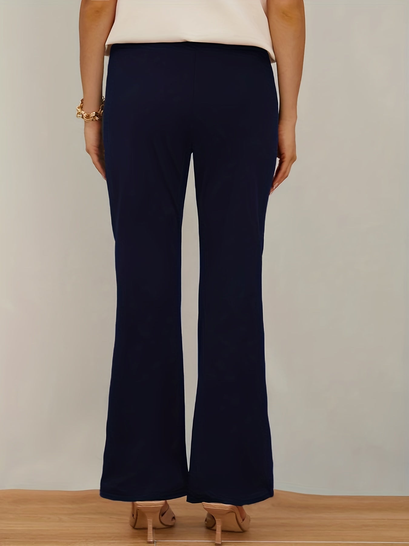 Dunkelgrüne Plus Size Flare Hose - Emma