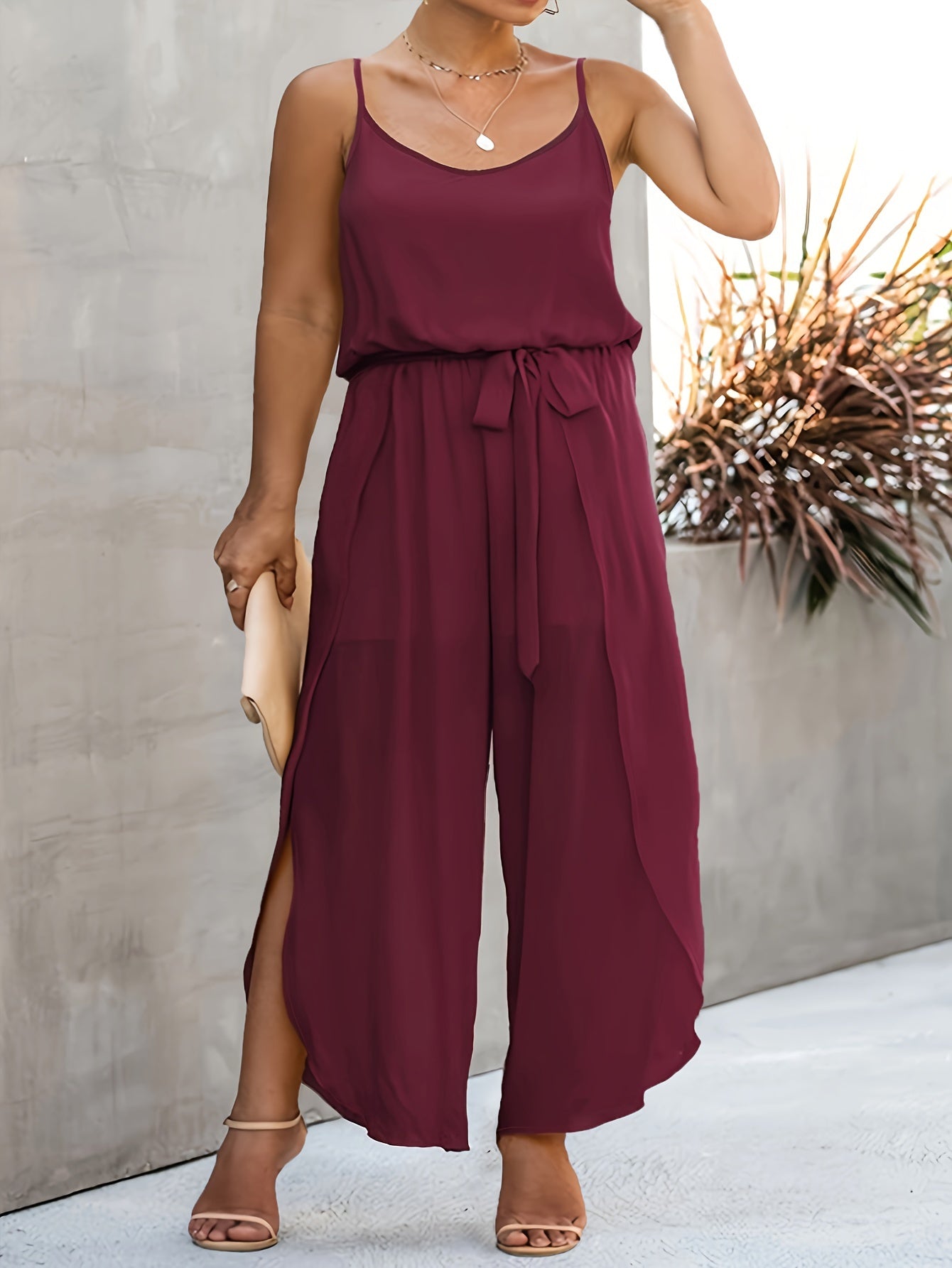 Dunkelroter Jumpsuit - Ruby