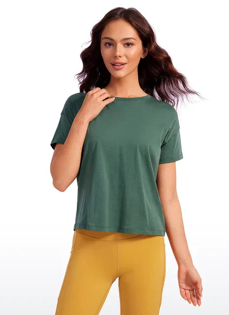 Mattea - Rosa Baumwoll-Workout-T-Shirt