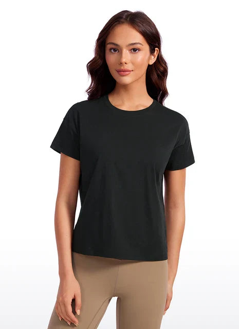 Mattea - Rosa Baumwoll-Workout-T-Shirt