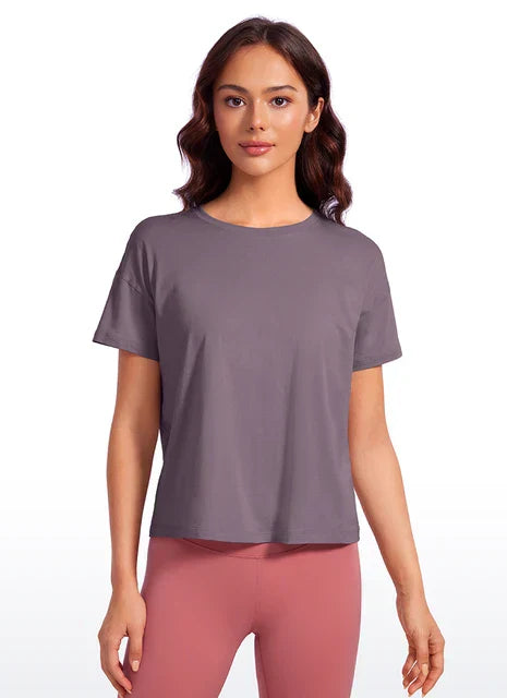 Mattea - Rosa Baumwoll-Workout-T-Shirt