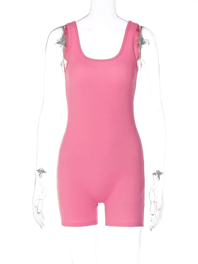 Brittan - Schwarzer Bodycon-Einteiler mit Rippenmuster