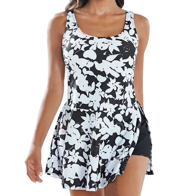 Edlyn - Weiße Vintage Tankini mit Rock