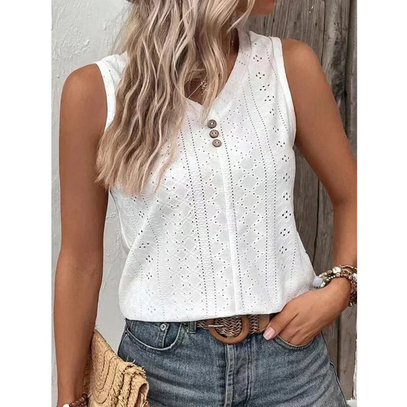 Colleen - Lila Lockeres Tunika Tanktop