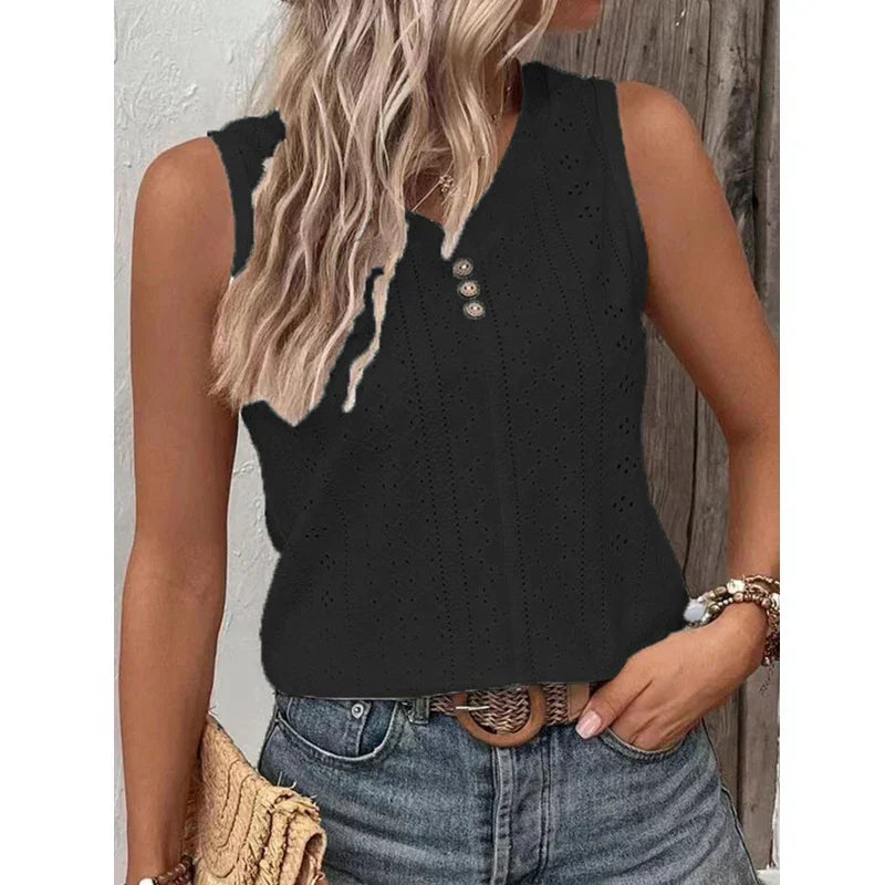Colleen - Lila Lockeres Tunika Tanktop