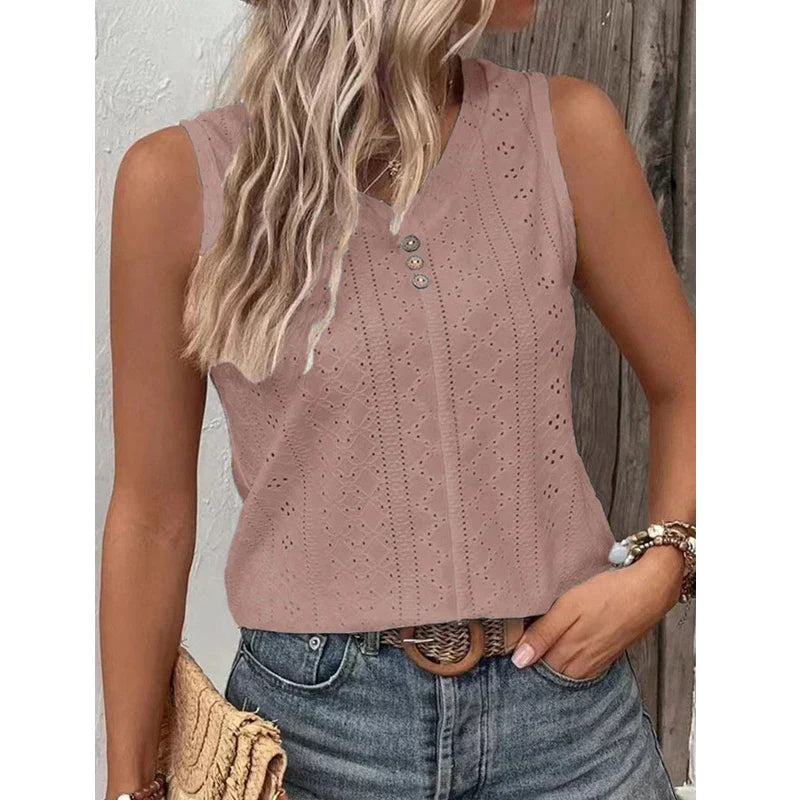 Colleen - Lila Lockeres Tunika Tanktop