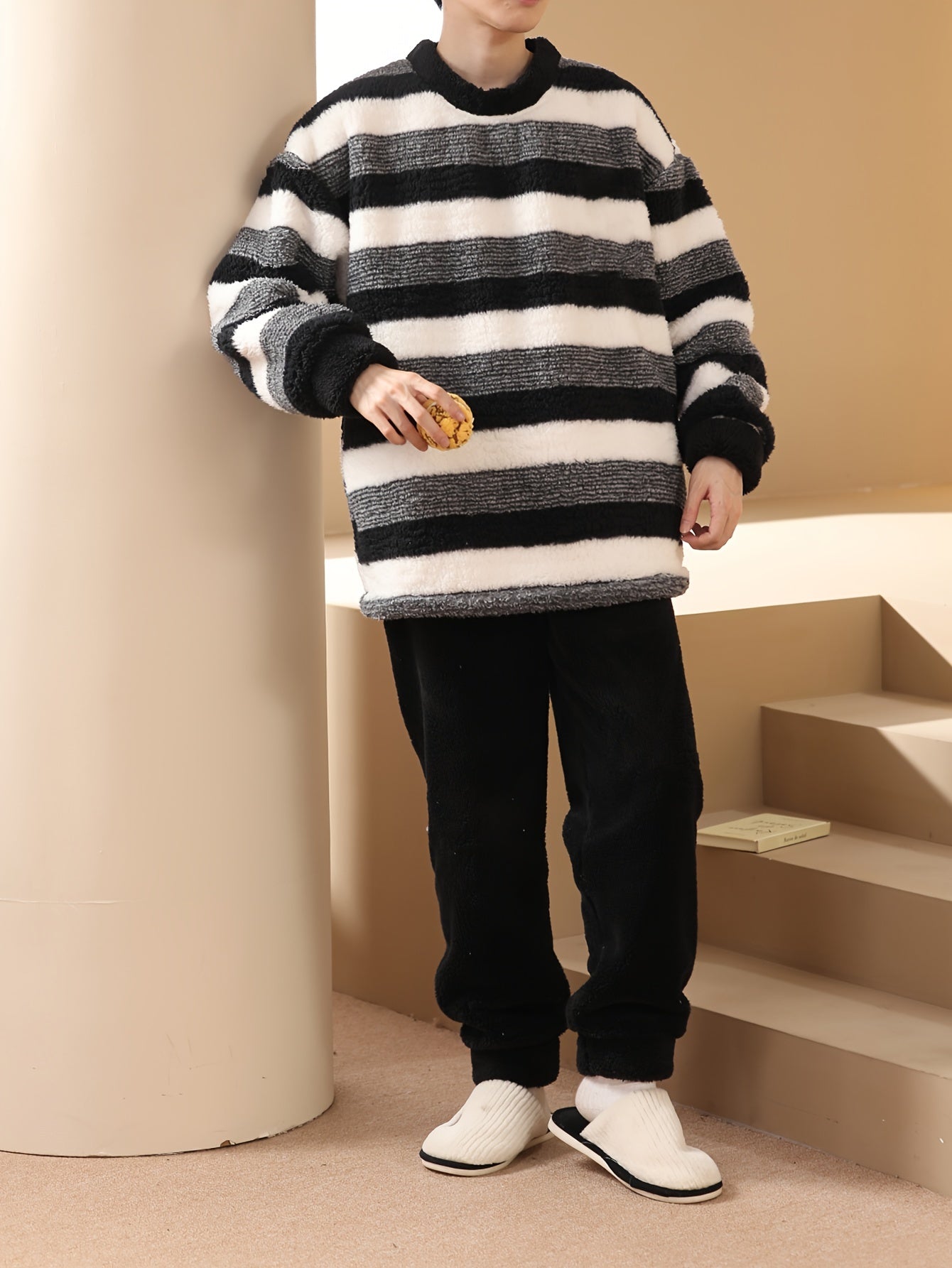 Schwarzes Flanell-Pyjama-Set – Finn