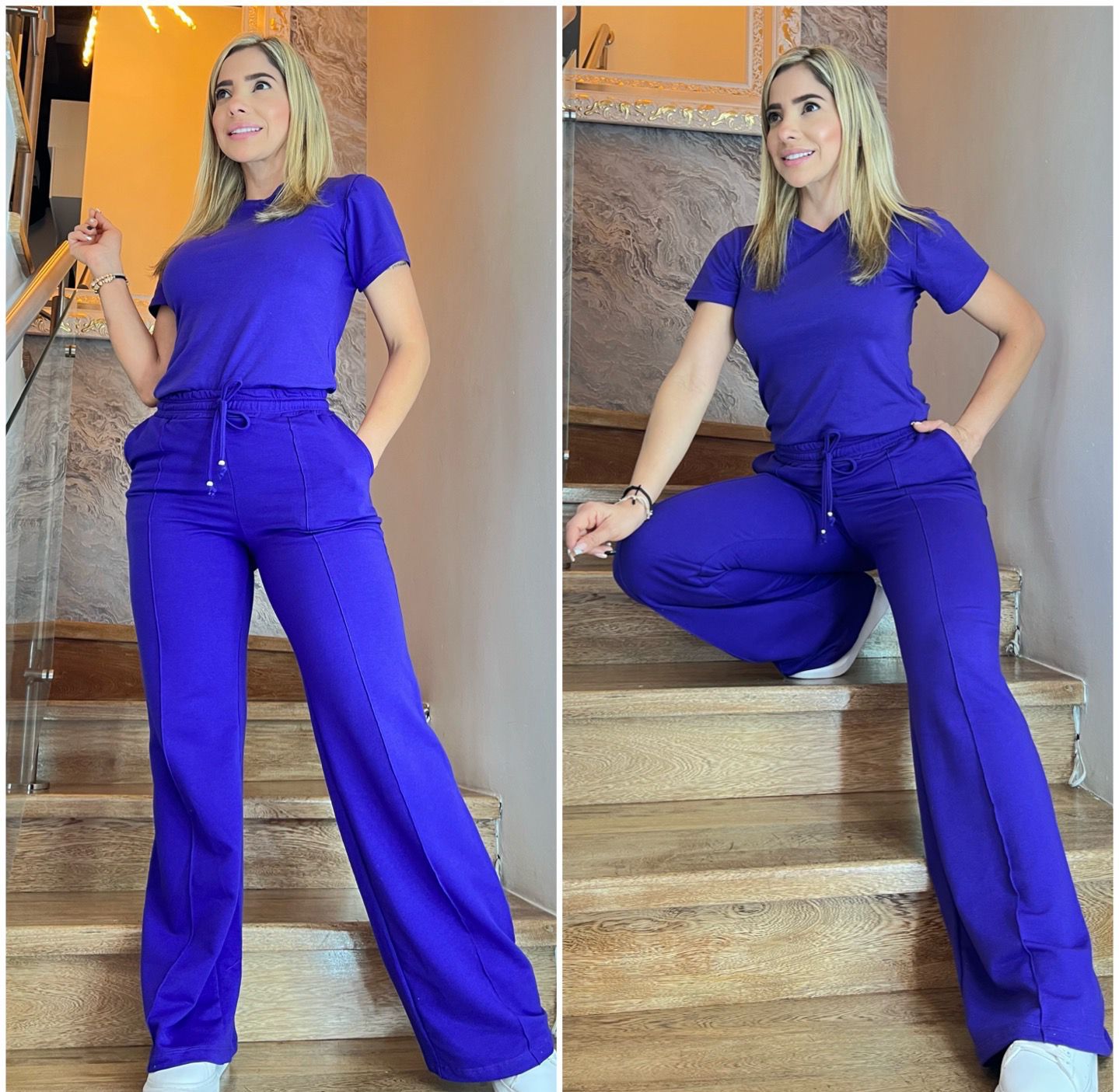 Schwarzes T-Shirt und Hosen Set - Lara