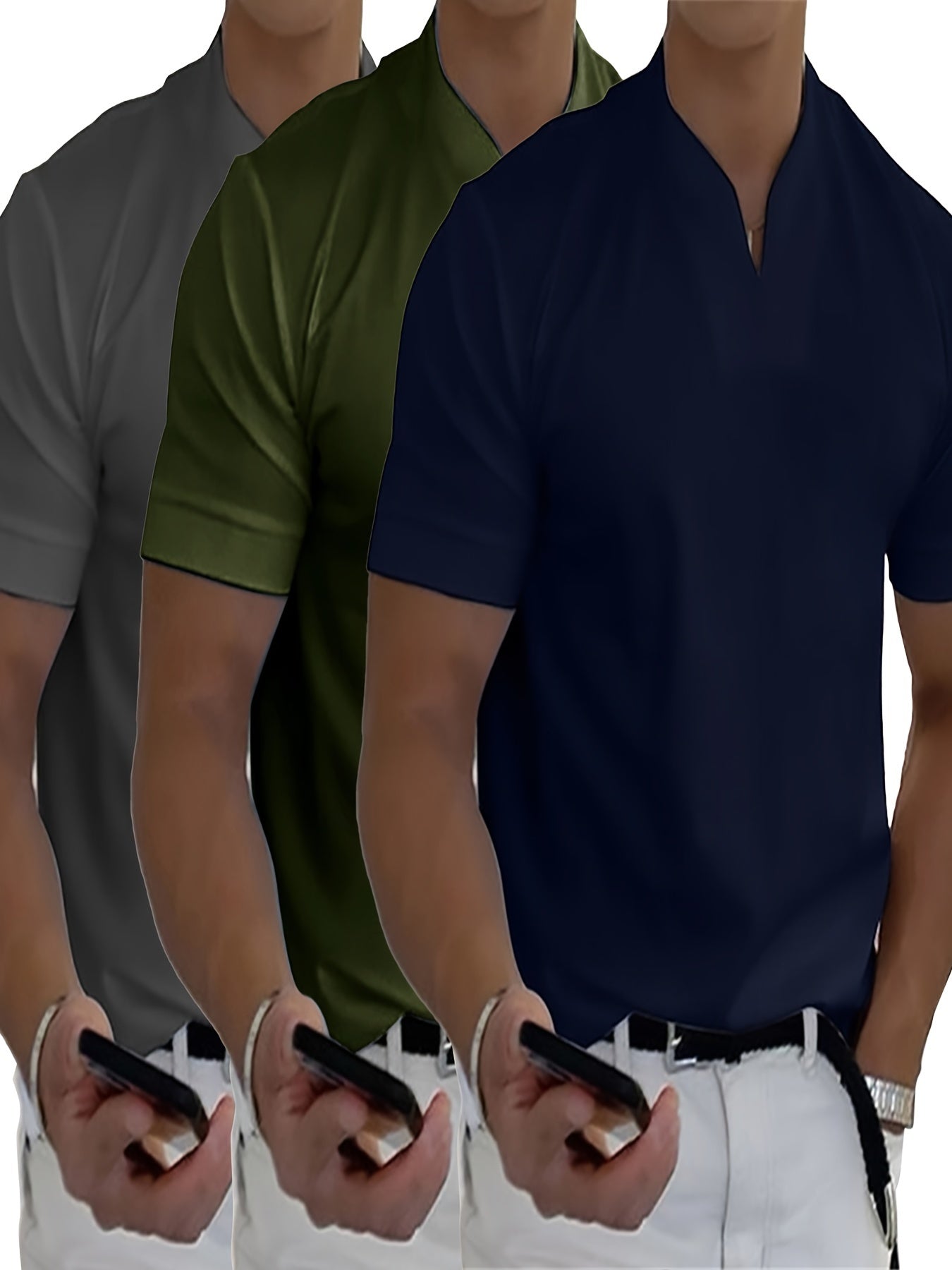 Dreierpack V-Neck-Shirts - Luca