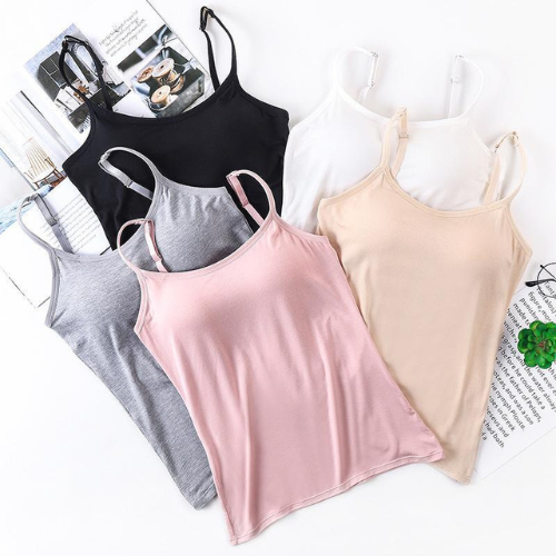 Mila - Schwarzes Top mit integriertem BH