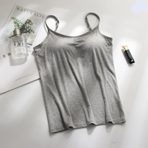 Mila - Schwarzes Top mit integriertem BH
