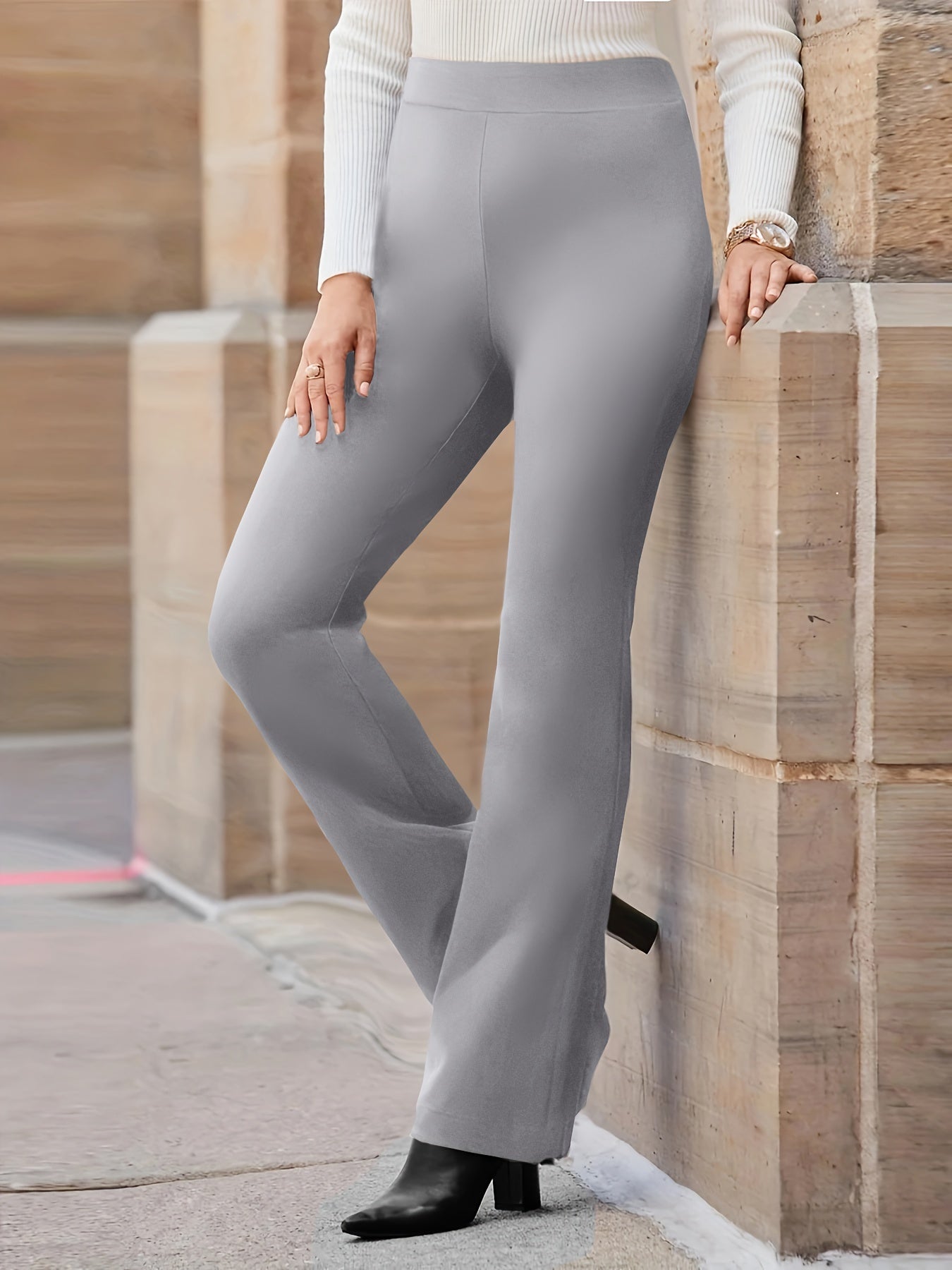 Dunkelgrüne Plus Size Flare Hose - Emma