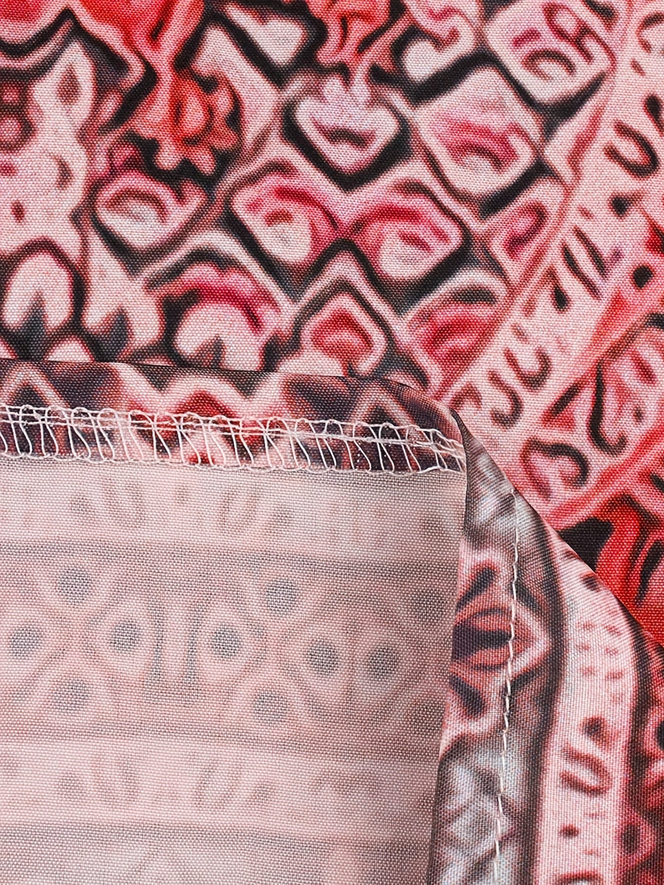 Rotes Tribal Print Kleid - Amara