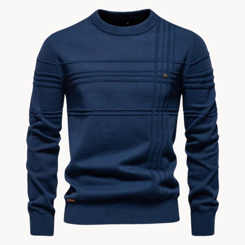 Eleganter Pullover mit Karomuster Hellgrau - Leo