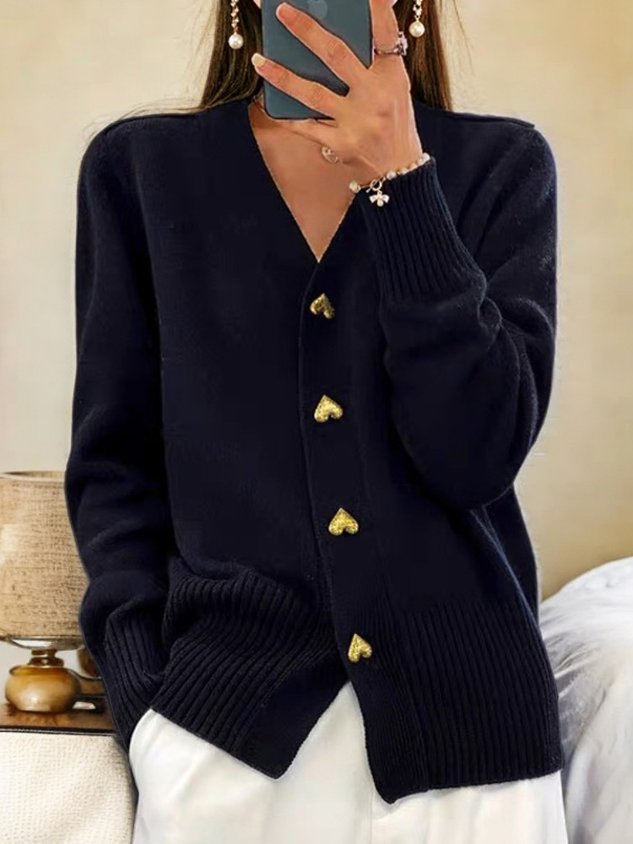 Casual Winter Cardigan Schwarz - Emilia