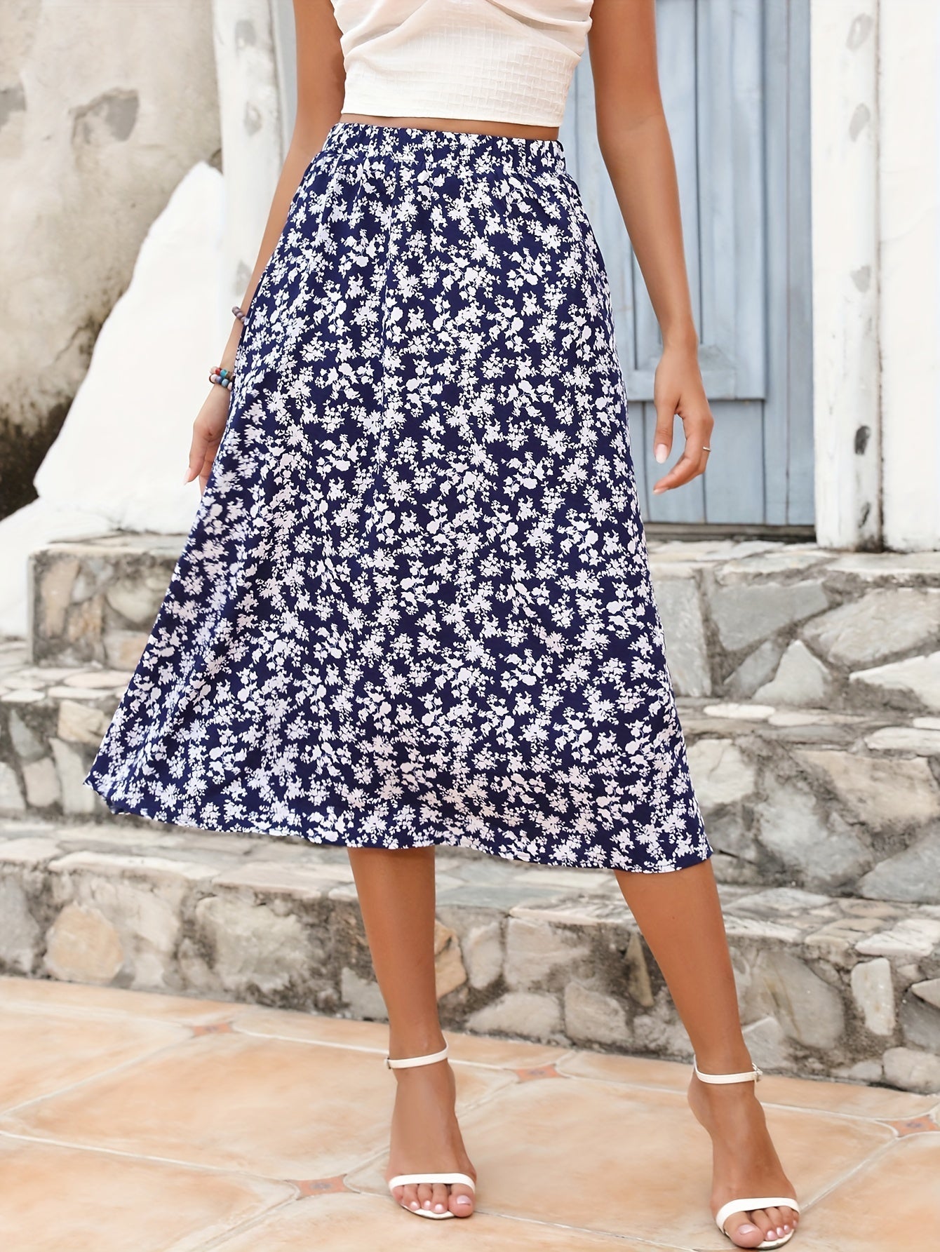Chicer Bohemien Midi-Rock mit Taschen