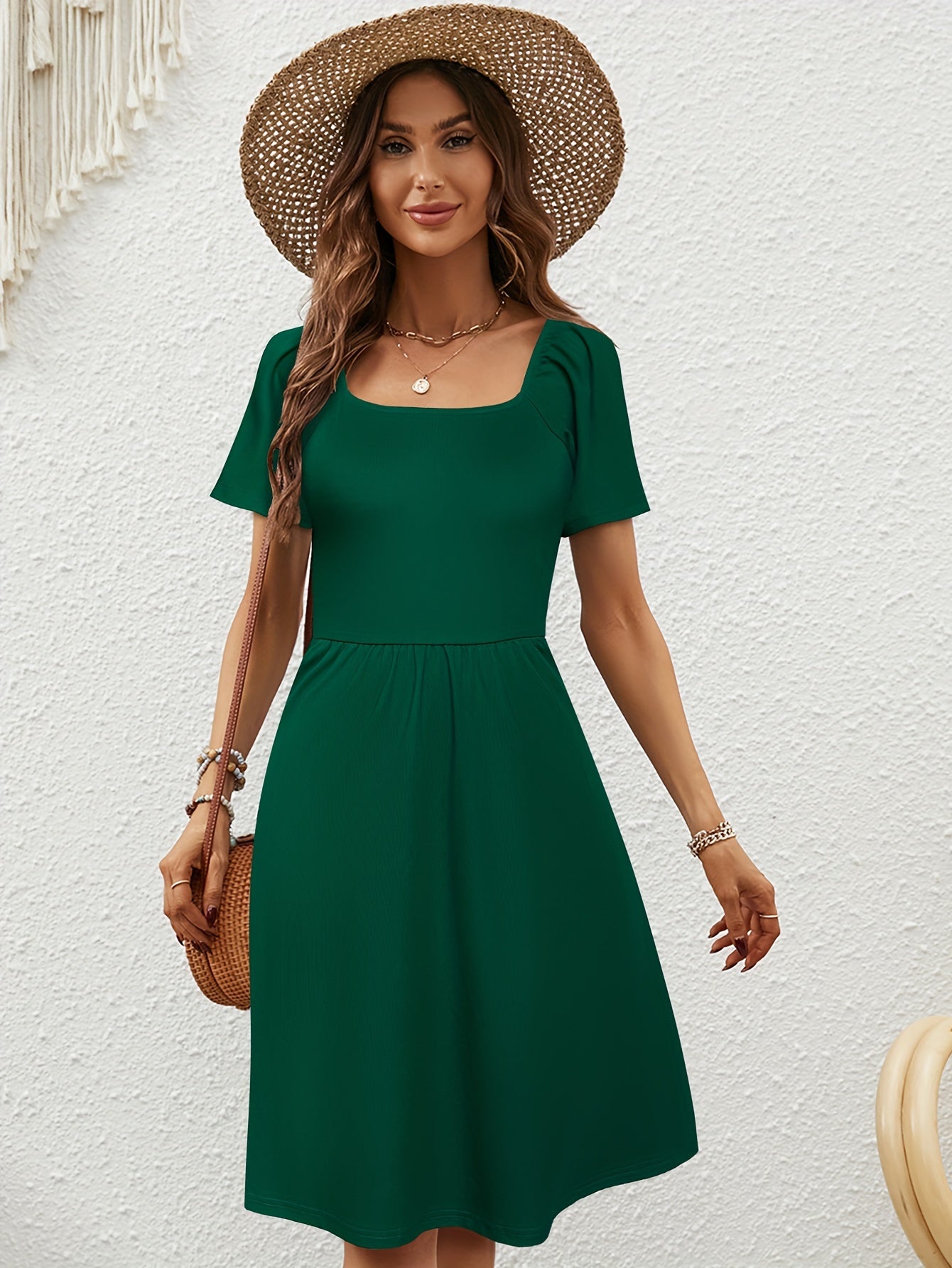 Chices Grünes Kleid mit Taschen - Perfekt für Frühling & Sommer!