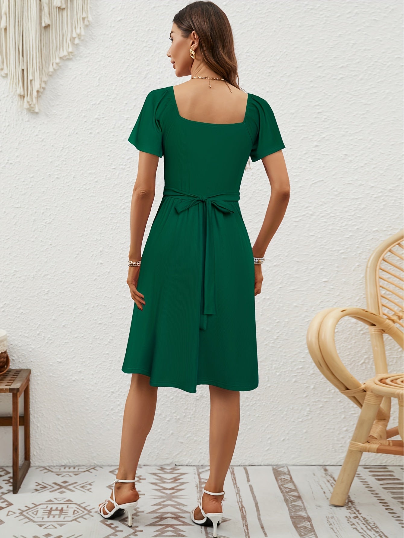 Chices Grünes Kleid mit Taschen - Perfekt für Frühling & Sommer!