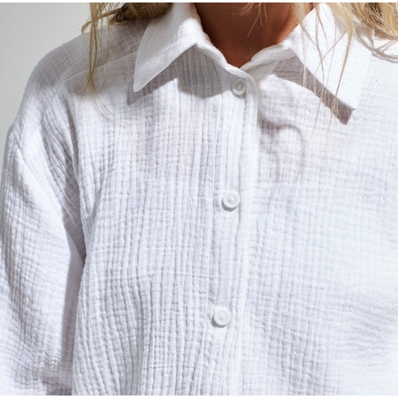 Chices Baumwoll-Casual-Hemd mit Stretch und Button-down-Kragen