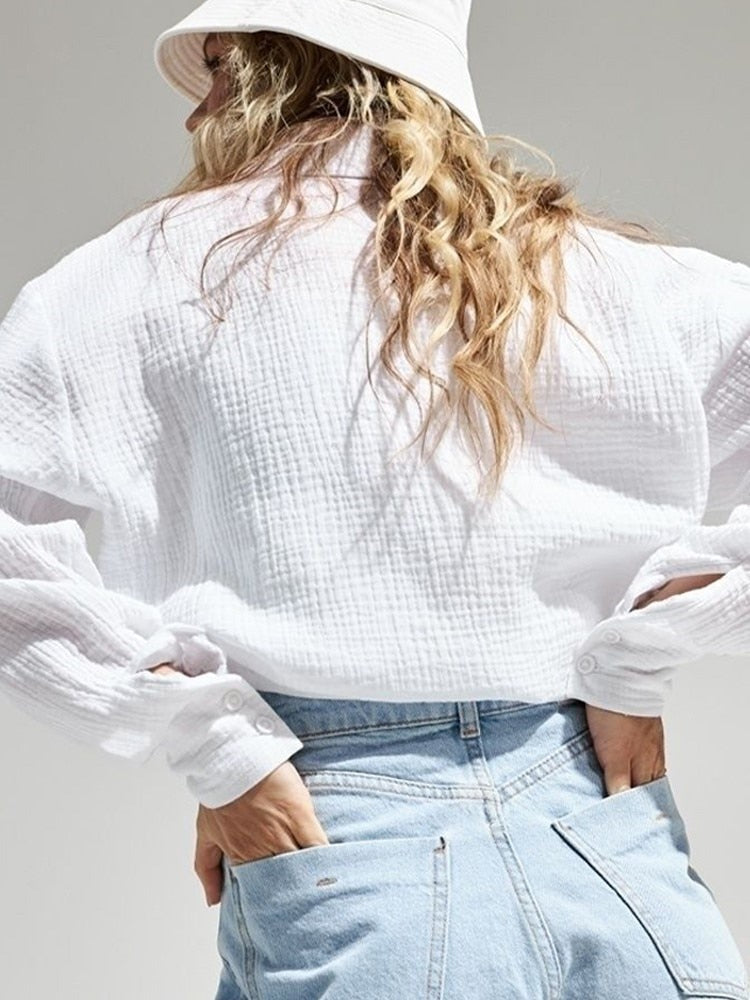 Chices Baumwoll-Casual-Hemd mit Stretch und Button-down-Kragen