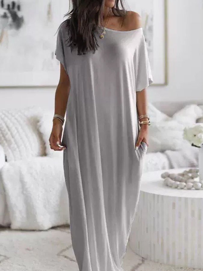 Chique Gemak: Stilvolles Kleid mit Kurzen Ärmeln und lockerem Schnitt