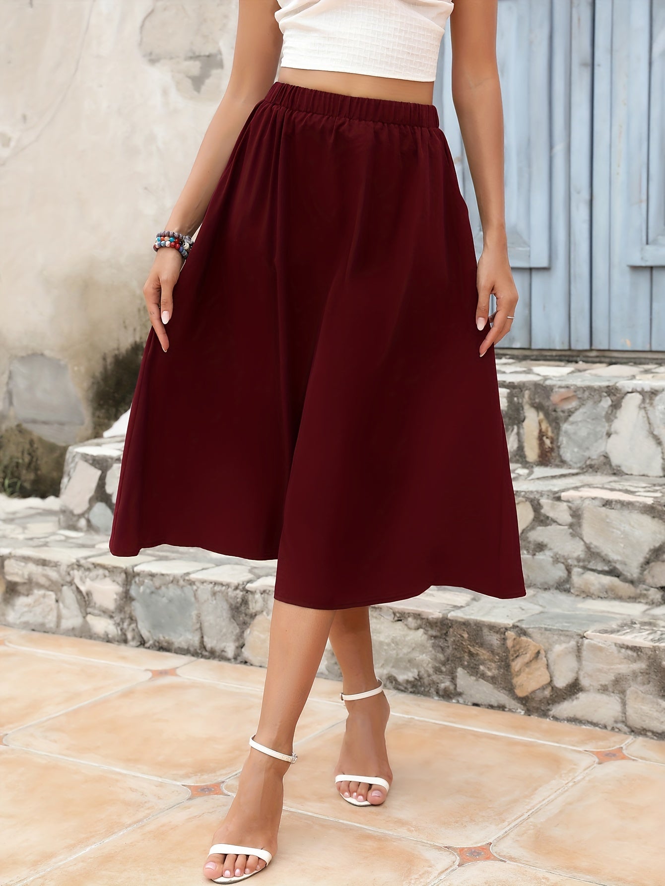 Chicer Bohemien Midi-Rock mit Taschen