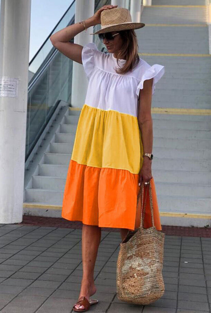 Chic Korte O-hals Kleid: Luftig & Stilvoll