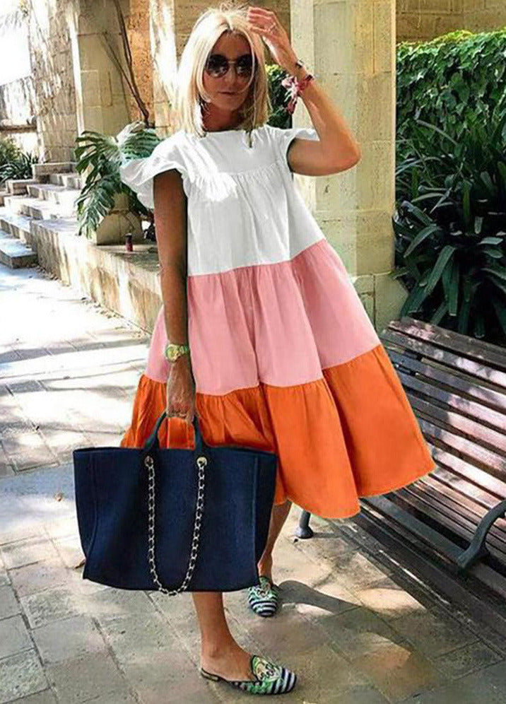 Chic Korte O-hals Kleid: Luftig & Stilvoll
