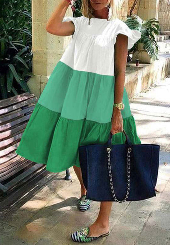 Chic Korte O-hals Kleid: Luftig & Stilvoll