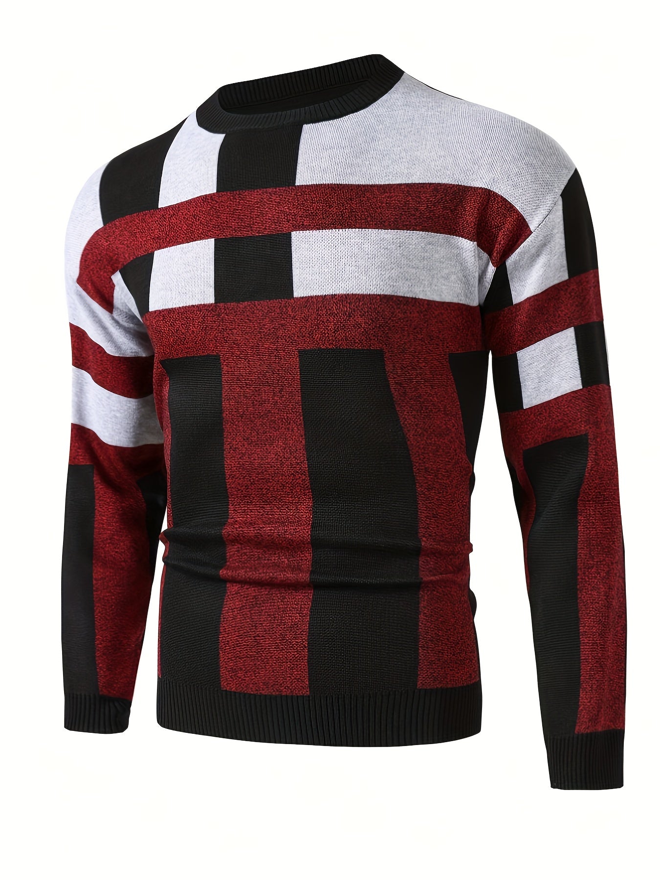 Grauer Jacquard-Pullover für Herren - Tom