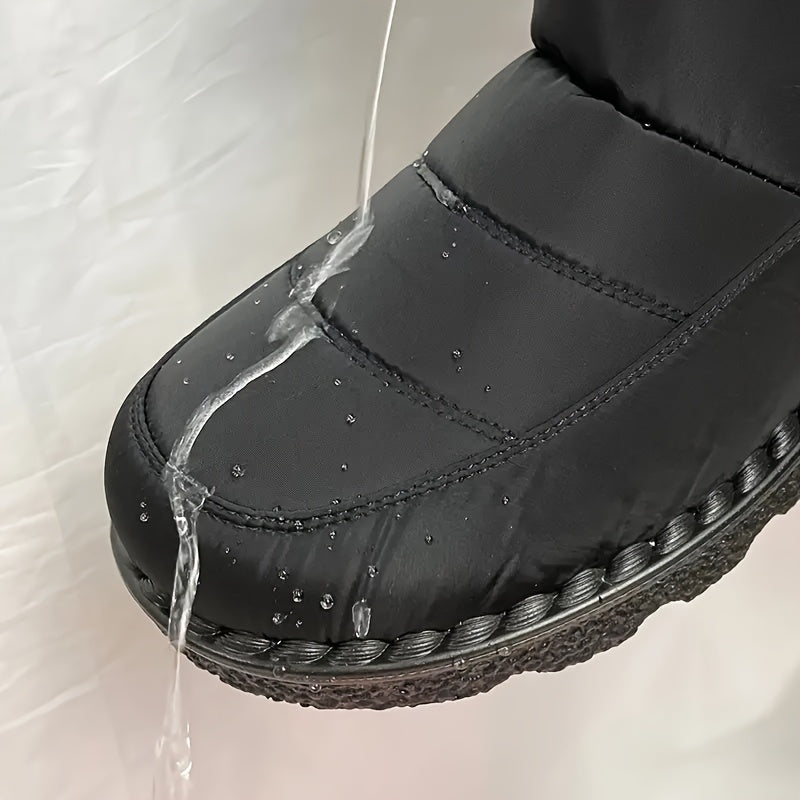 Rote wasserdichte Damen-Schneestiefel mit Plüschfutter - Anna