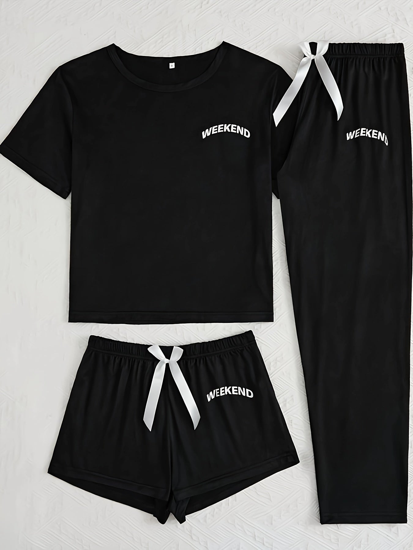 Dunkelgraues 3-Teiliges Pyjama-Set - Weekend Vibes