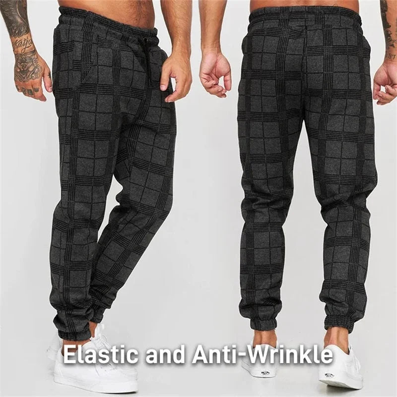 Weiße 3D Digital Karohose für Herren - Leon