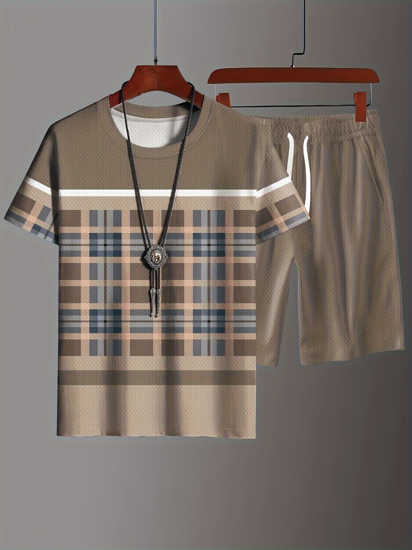 Khaki Karierter 2-Teiler - Finn