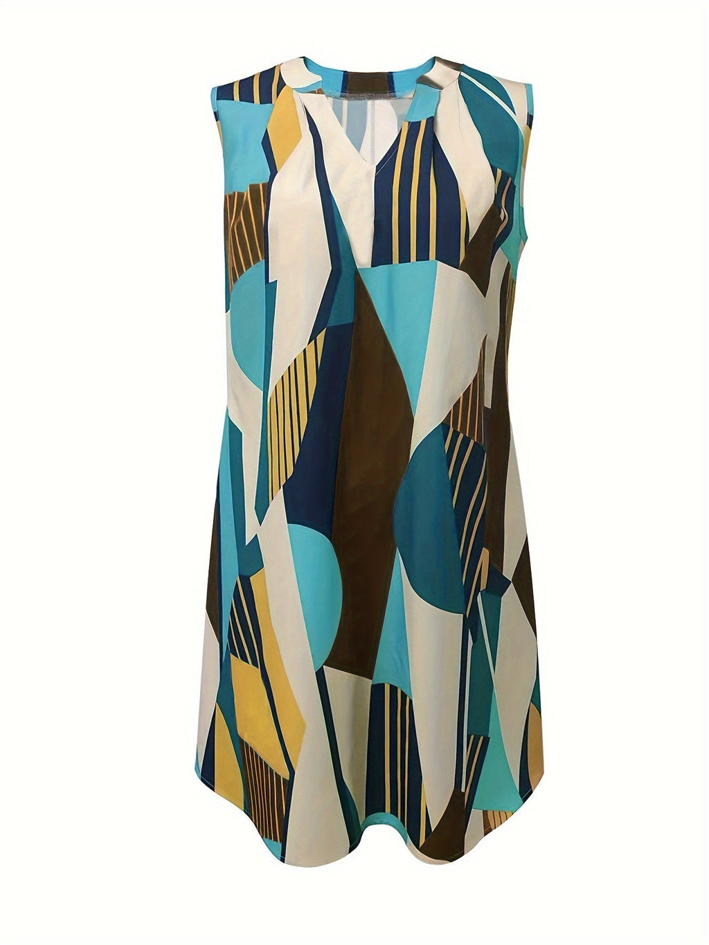 Marineblaues Colorblock-Kleid - Sophie