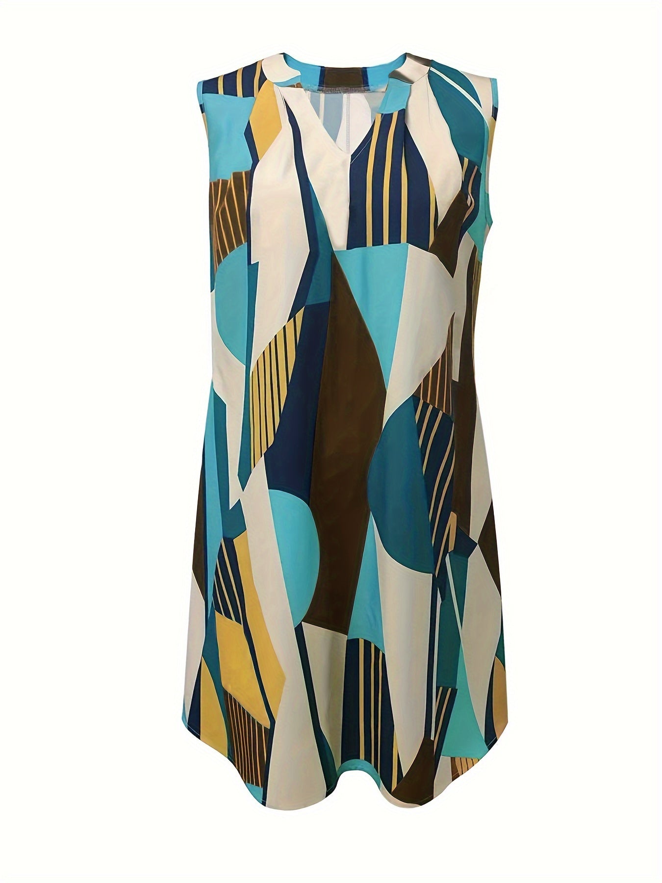 Marineblaues Colorblock-Kleid - Sophie