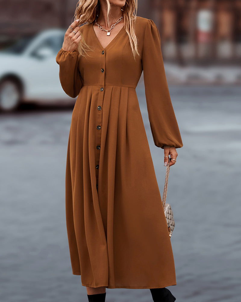 Nina - Elegantes Herbstkleid in Braun
