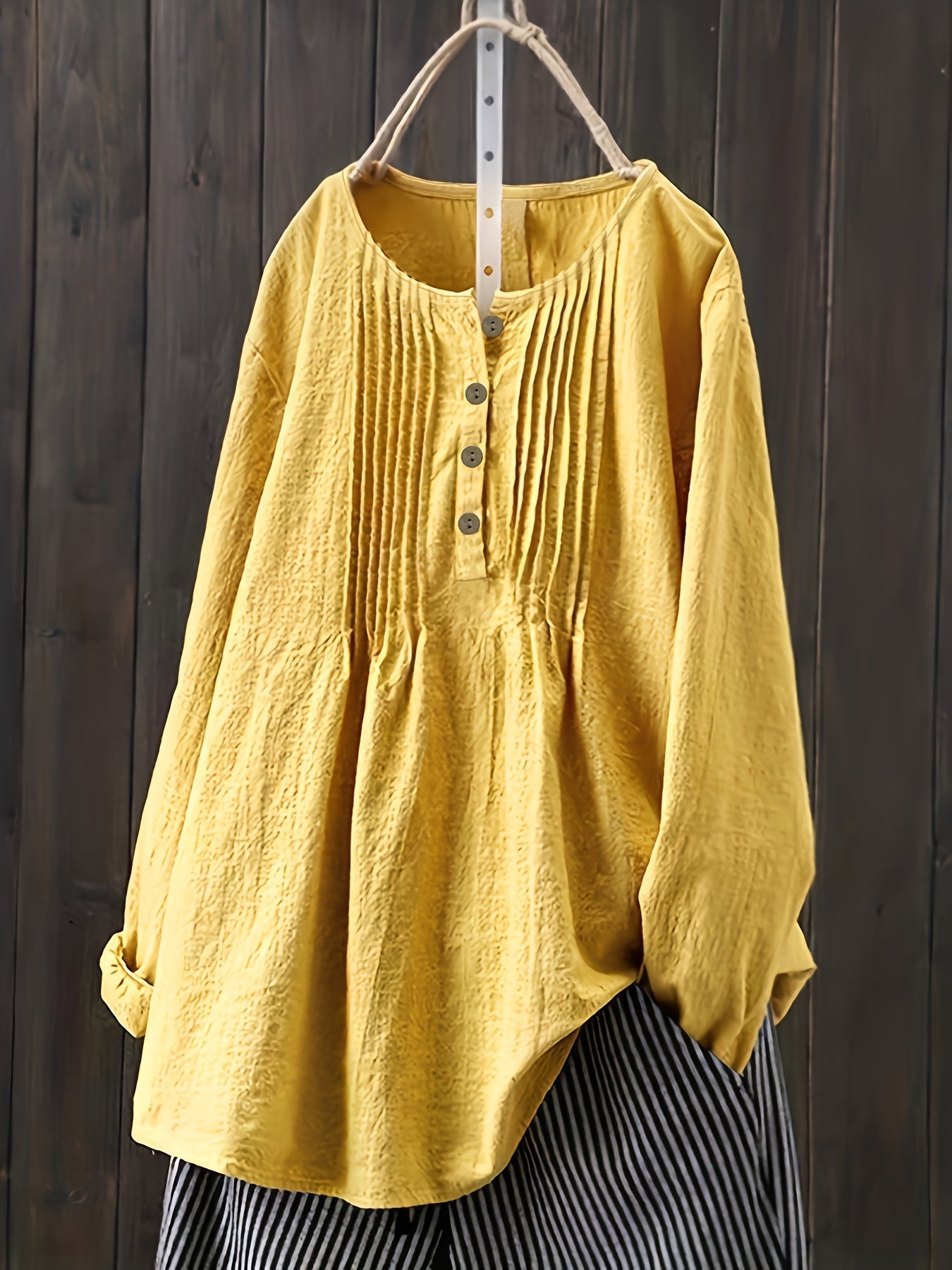 Rosa Knopf-Front Bluse - Sophie