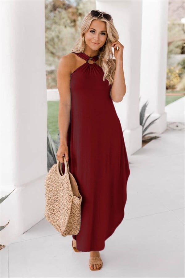 Helles Blaues Strapless Kleid mit Taschen - Jade