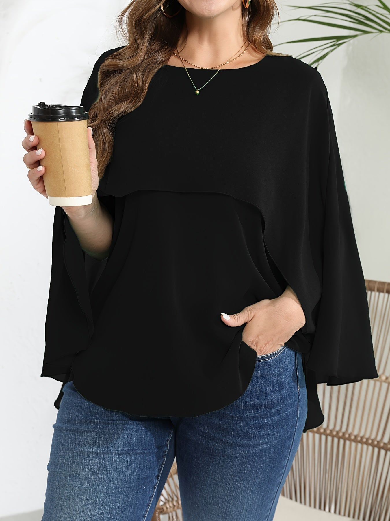 Grüne Mesh-Bluse - Elena