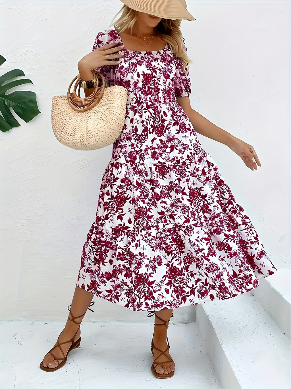 Himmelblaues Blumenkleid - Sophia